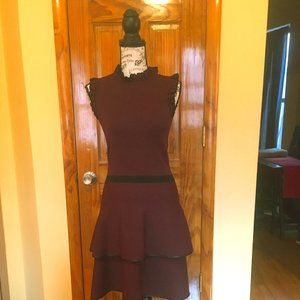 PARKER SLEEVELESS AUBERGINE DRESS SIZE 2